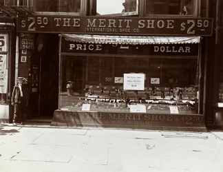 A storefront of the International Shoe Co., New York